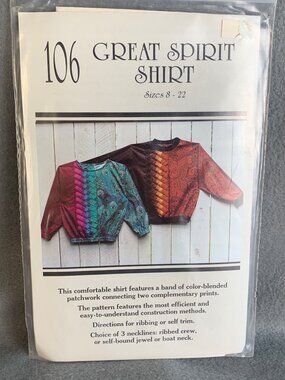 Great Spirit Misses Shirt Pattern Size 8-10-12-14-16-18-20-22 Pattern Uncut